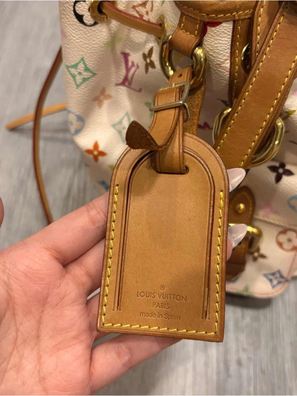 Louis Vuitton x Takashi Murakami White Multicolore Canvas Petit Noé - Picture 5 of 16